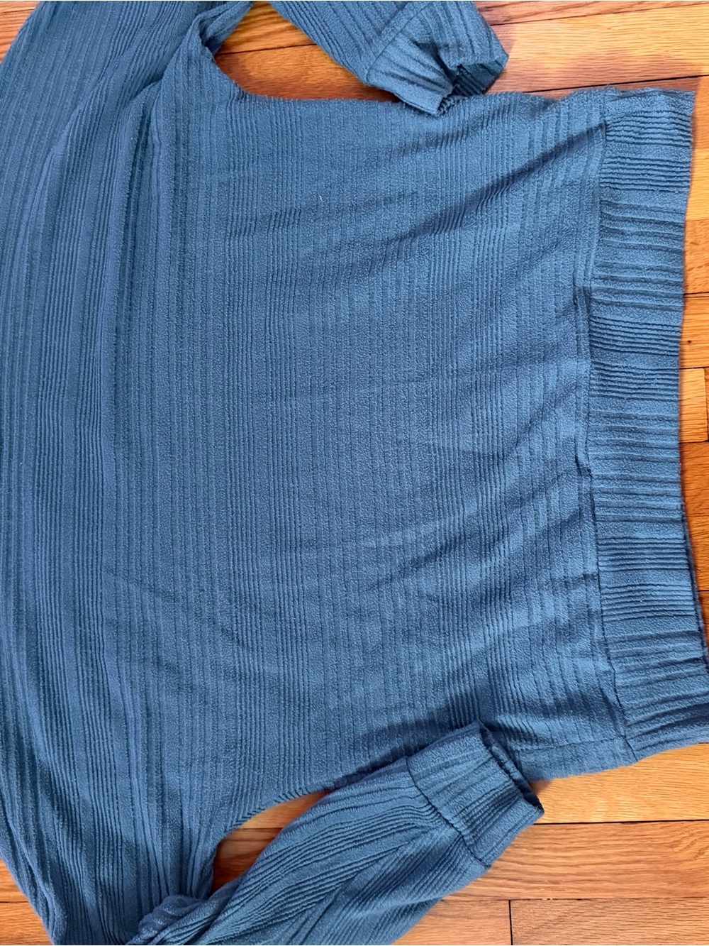 Women’s Long-Sleeve Ribbed Tee - Blue